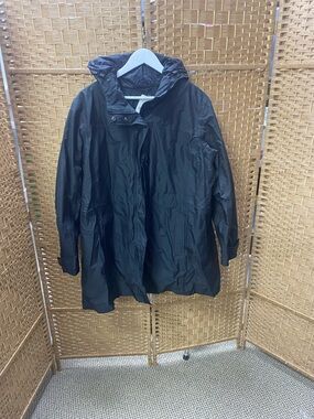 L.L. Bean Black Hooded Trench Coat